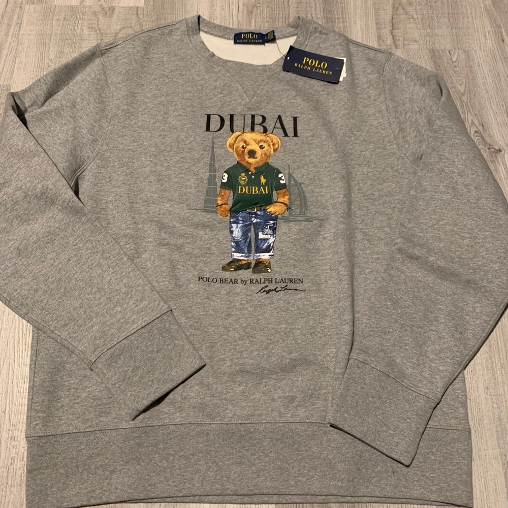 Polo Ralph Lauren Dubai Bear Gray Fleece Sweater
